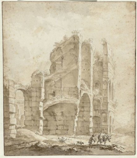 Part of the Colosseum with a Donkey Driver