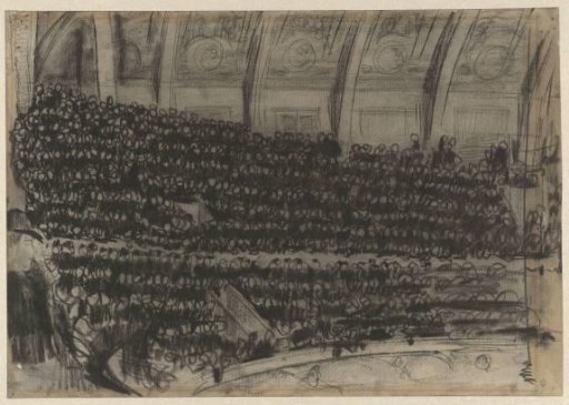 Spectators on the stands of Circus Carré