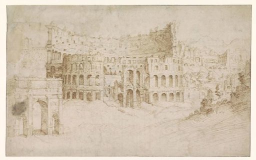 View of the Colosseum, the Arch of Constantine and the surroundings