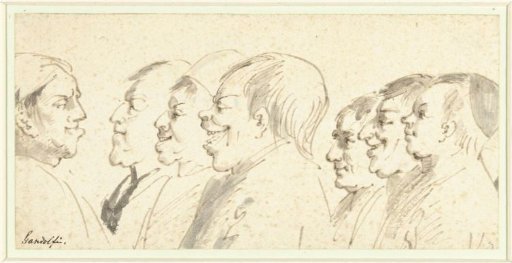 Sketch sheet with caricatures