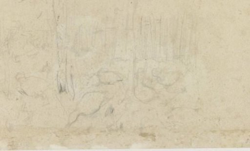 Sketch of geese under trees