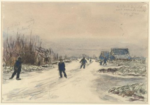 Skaters on a Frozen Canal