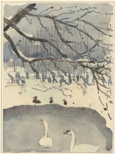 Pond in the Vondelpark in Winter