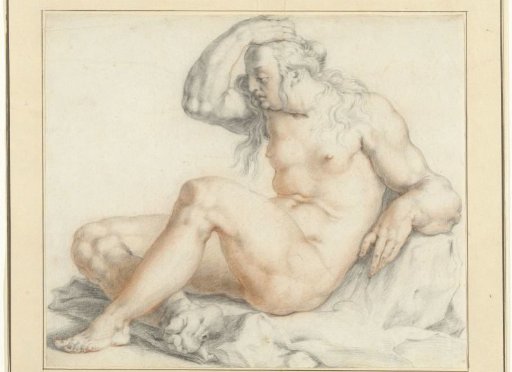 Nude seated female figure
