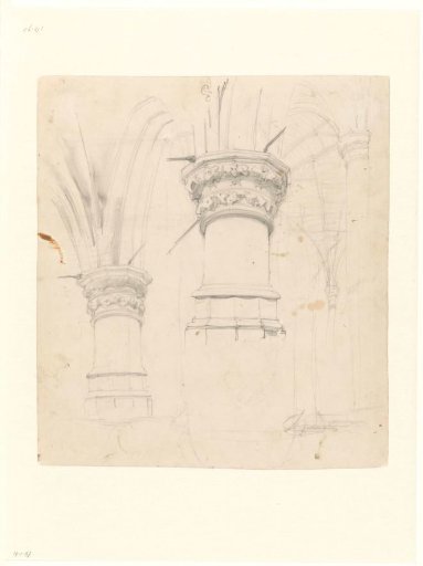 Sketch sheet with studies of columns and arches