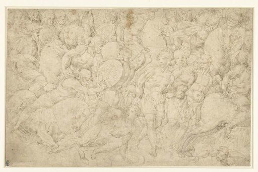 Battle between Cavalry and Infantry and the Leading Away of Prisoners