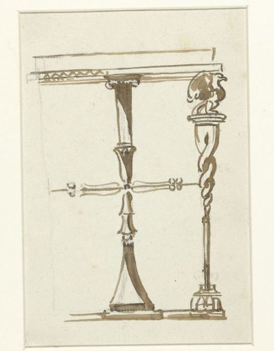 Legs of a table with a seated griffin