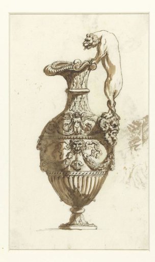 Ornamental vase with a lion