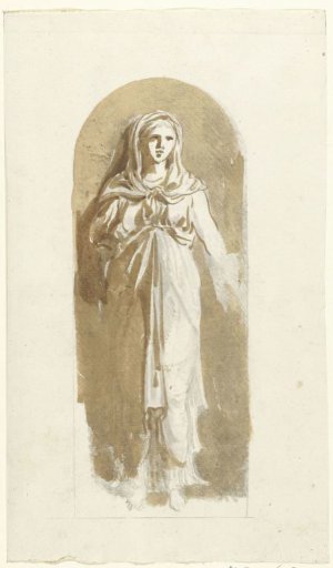 Statue of a woman with a veil