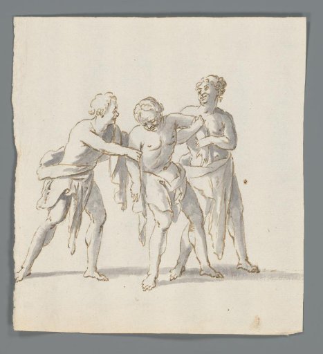 Two Men Holding Up a Drunk Man