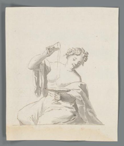 Woman Pouring Liquid from a Glass onto a Plate