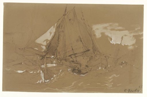 Fishing boat in a storm