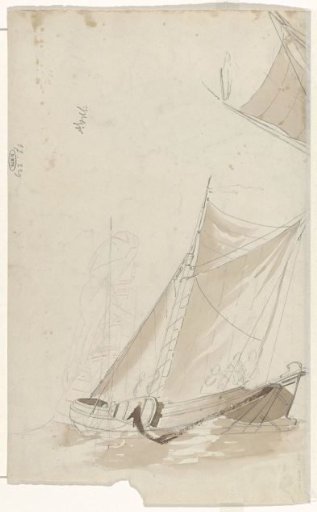 Sketch of a sailing boat