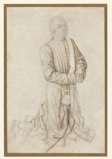Study of a kneeling man