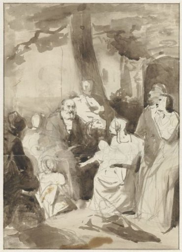 Group around a seated old man