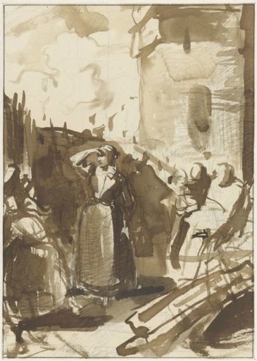 Woman behind the ramparts of a besieged city (Kenau Simonsdochter Hasselaer?)