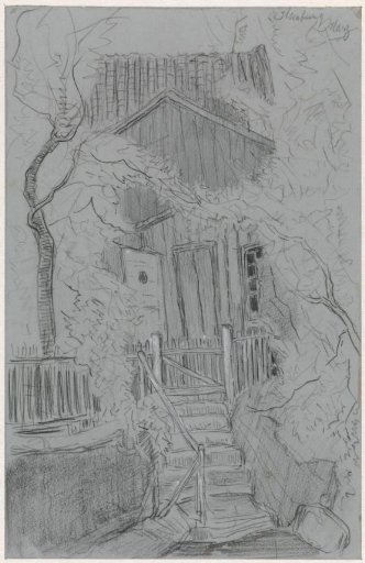Stairs to a wooden house at Ilsenburg in the Harz