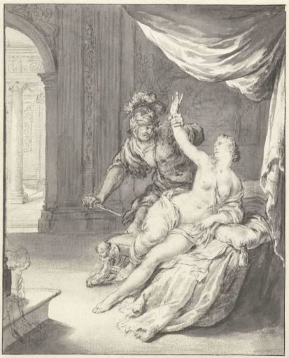 Tarquin threatens Lucretia