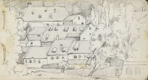 Houses on the Neckar at Heidelberg