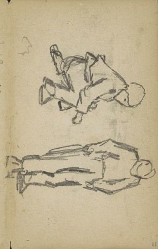 Standing and a crouching figure