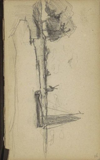 Landscape with a mill and a sailing boat on a river