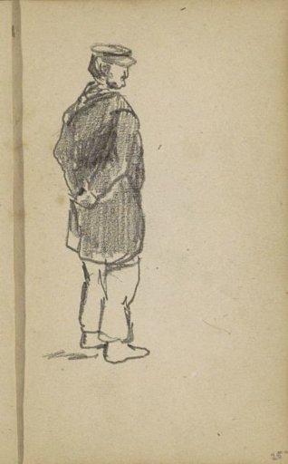 Standing man with hands behind his back