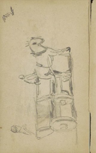 Figure on a horse and wagon