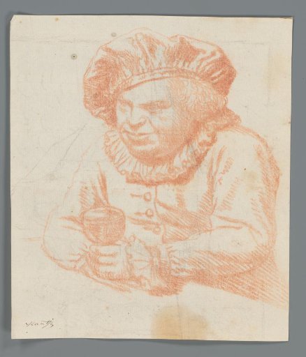 Tronie of a Man with Hat and Wine Glass