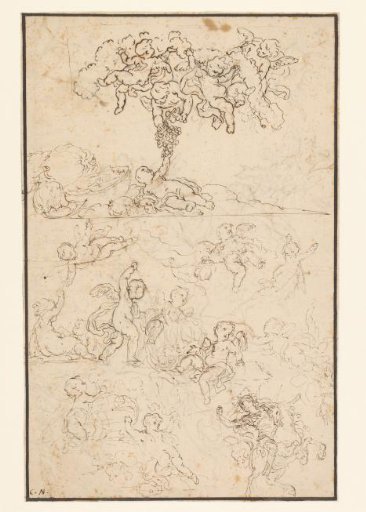 Studies of Putti and, Bottom Right, H. Joris or Perseus