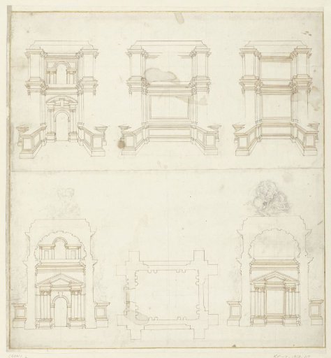 Design for a tomb monument with an equestrian statue