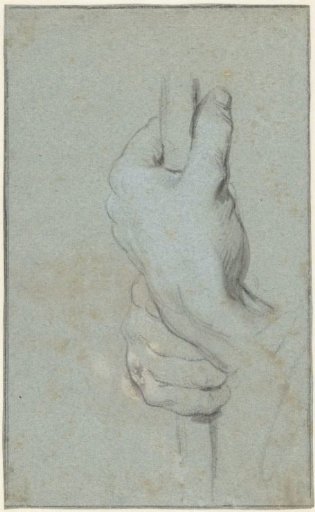 Study of Two Hands Clutching a Staff