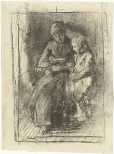 A mother reading with her little daughter
