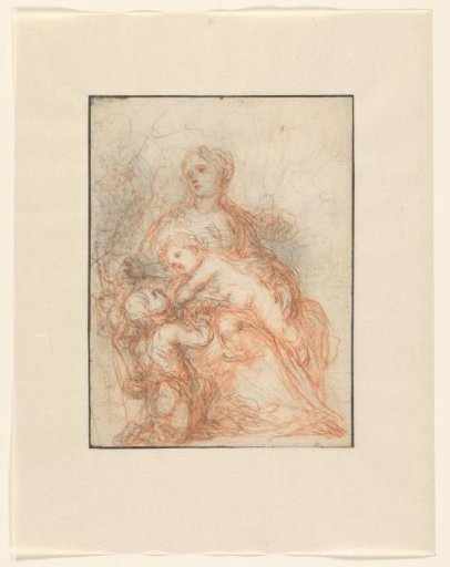 Seated Madonna with Christ Child and the Young John