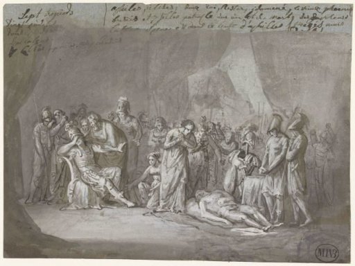 The Corpse of Patroclus Mourned in Achilles' Tent