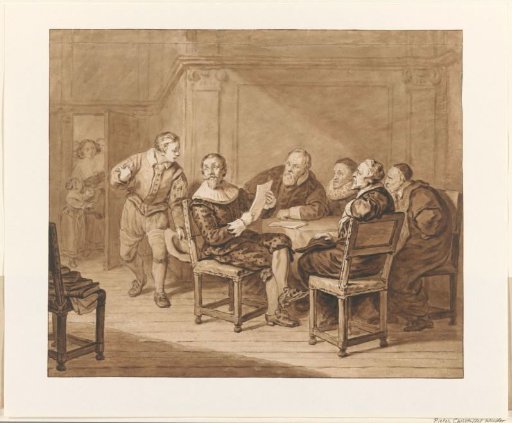 Hugo de Groot receives news that his wife has arrived