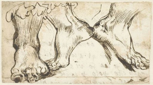 Three studies of a foot
