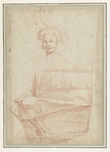 Studies of a man's head and a tablecloth