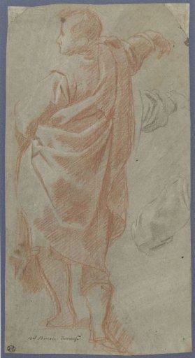 Study of a young man in a cloak and details