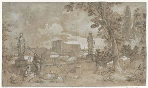 View of a Part of the Farnese Gardens on the Palatine in Rome