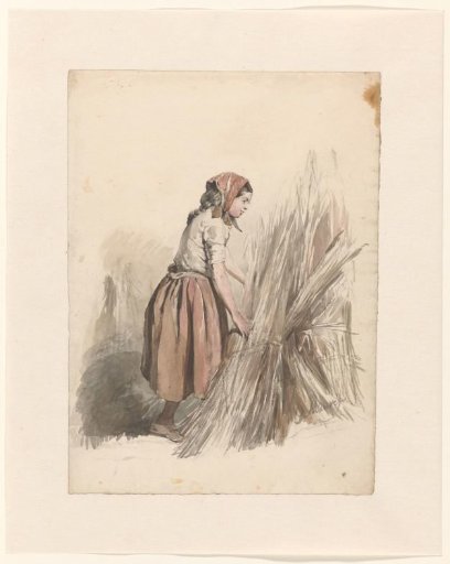 Girl with headscarf, working in the fields