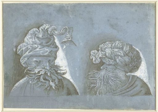 Two Heads of Men with Hats