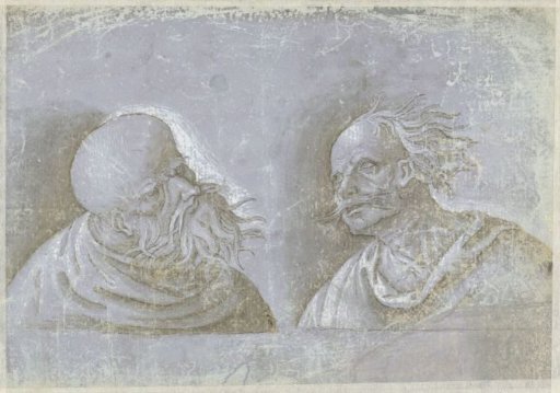 Two Heads of Men with Hats
