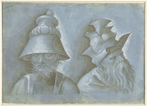 Two Heads of Men with Hats