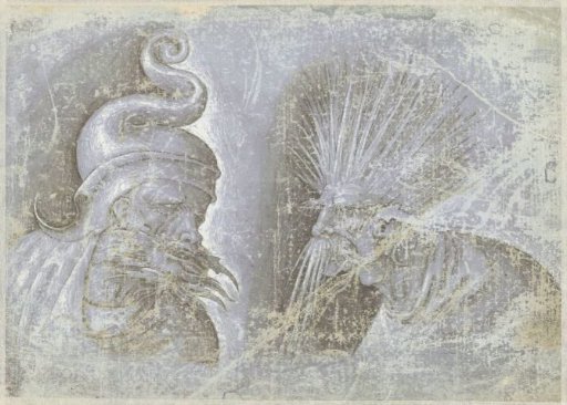 Two Heads of Men with Hats