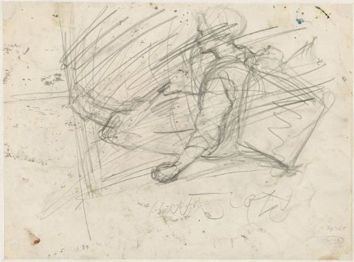 Sketch of a seated fisherman's girl (crossed out)