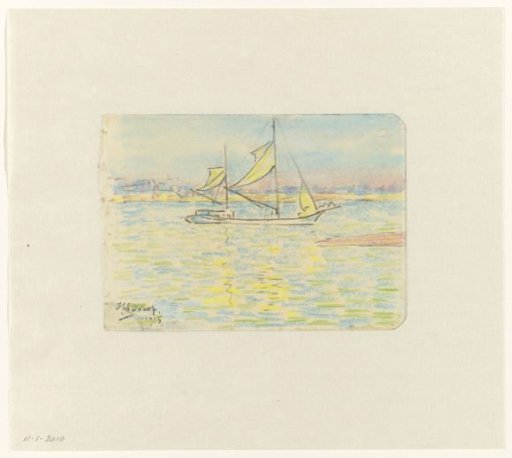 Two-masted ship on the Zeeland waters