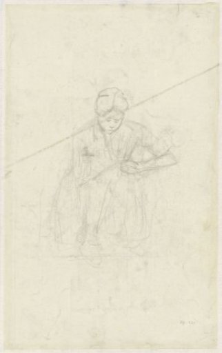 Crouching woman