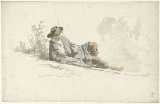 Man lying on the ground, resting