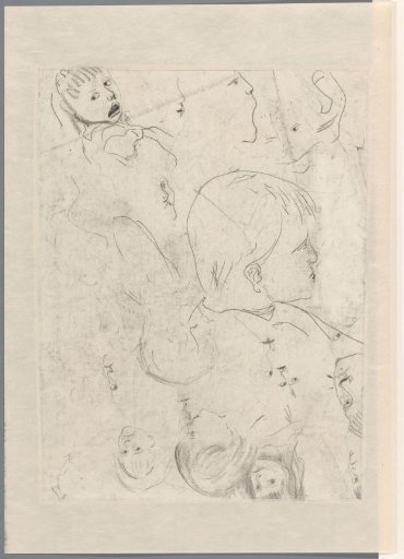 Sketch sheet with children's faces