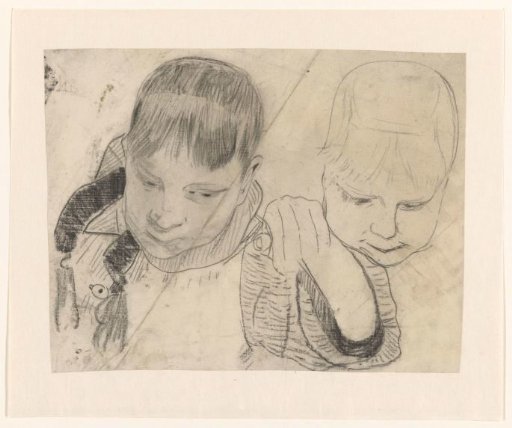 Two children, seen from the front